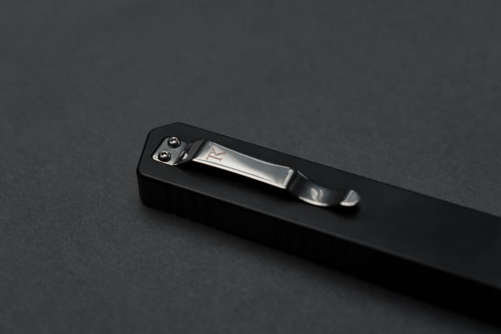 Pocket clip of a NIghthawk Premium OTF Knife from TAKCOM